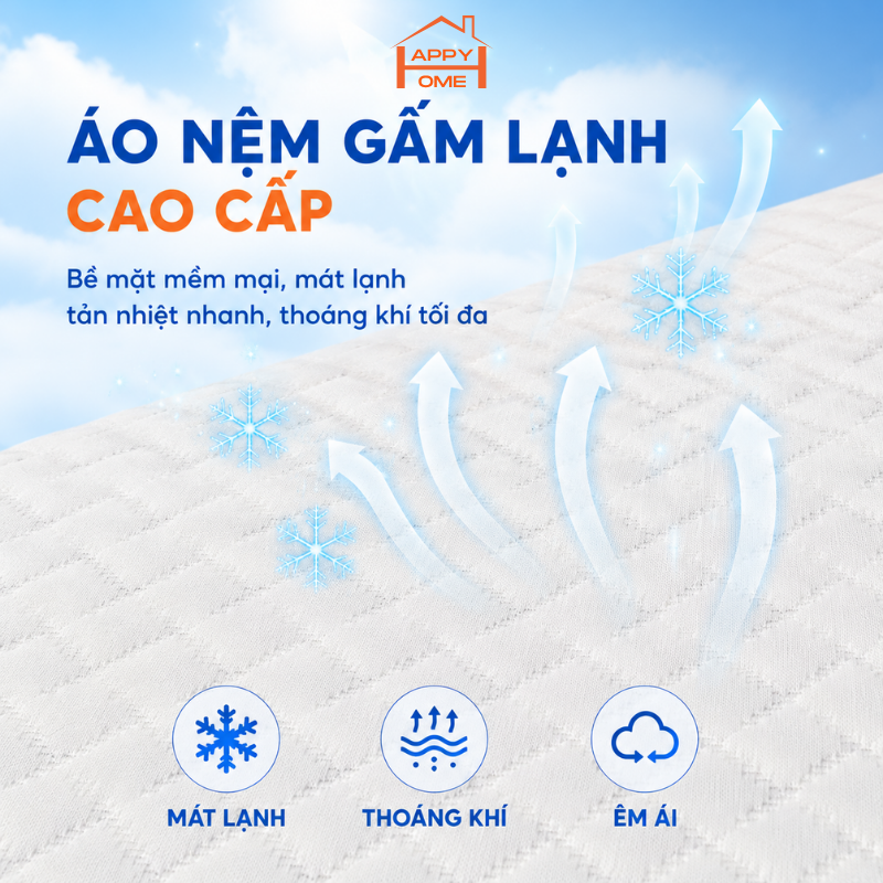 Nệm Foam Hybrid Happy Home Elysa 20cm – Memory Foam & Cao Su Thiên Nhiên-9
