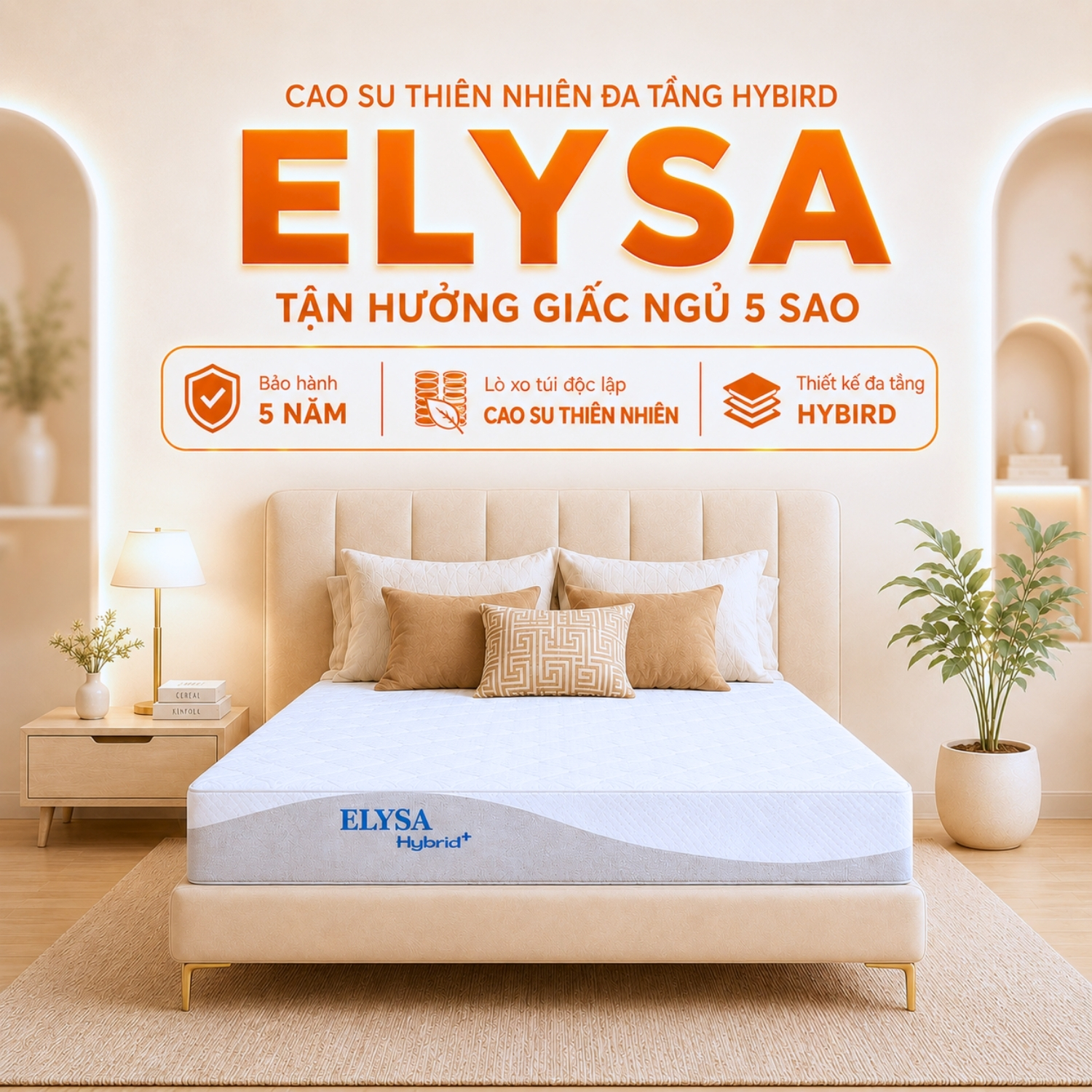 ELYSA | Nệm Cao Su Thiên Nhiên Hybird